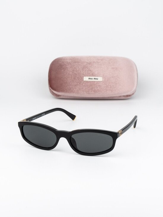 Miu Miu Women Sunglasses Black Grey Rectangle MUA06S 16K08Z NEW AUTHENTIC main image 10